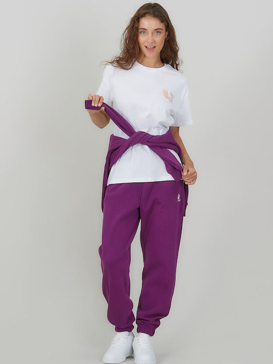 Παντελόνι Φόρμας με Λάστιχο Fleece Gloxinia