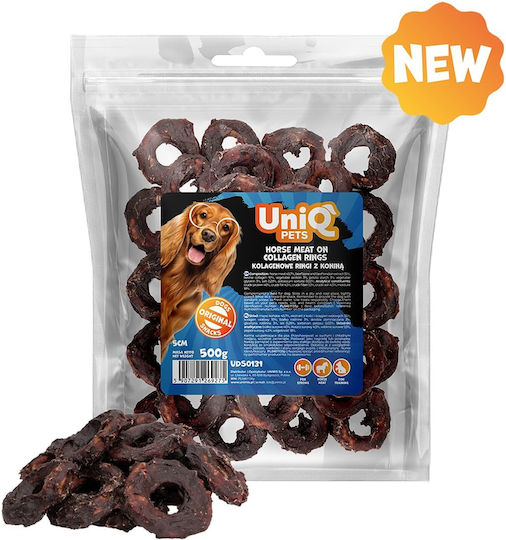 Uniq 500gr Λιχουδιά Σκύλους Κρέας Αλόγου Δαχτύλιους Κολλαγόνου 5cm
