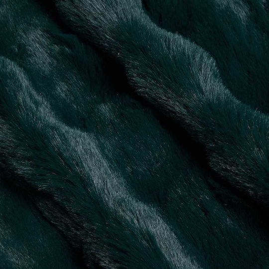 vidaXL Pătură Blănoasă Canapea 130x150 cm Verde Închis
