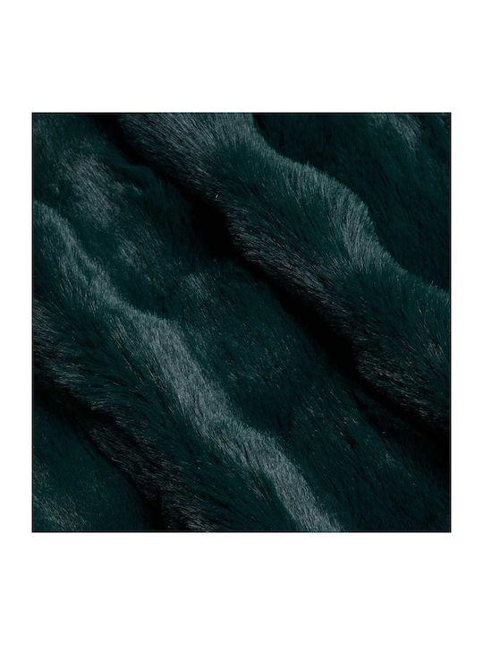 vidaXL Furry Double Bed Blanket 220x240cm Dark Green