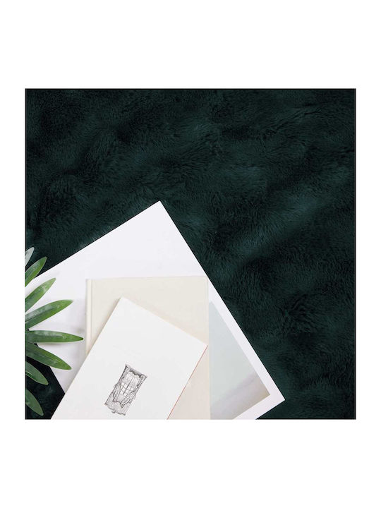 vidaXL Furry Double Bed Blanket 220x240cm Dark Green