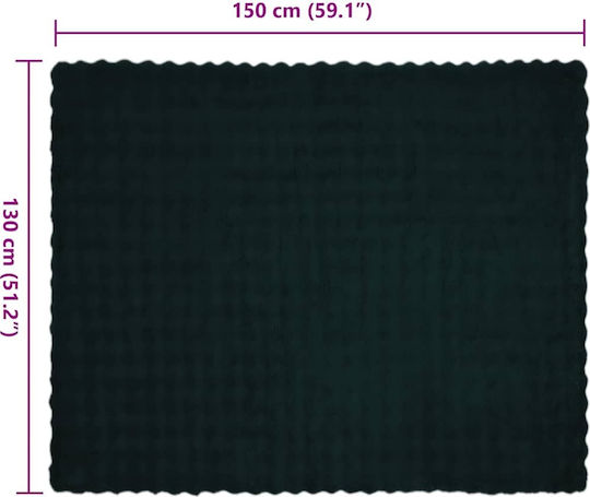 vidaXL Pătură Blănoasă Canapea 130x150 cm Verde Închis
