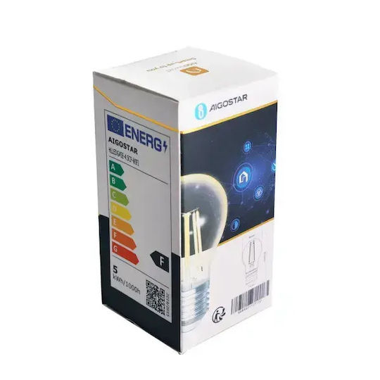 Aigostar Smart LED Bulb 4.5W for Socket E27 and Shape G45 Cold White 470lm