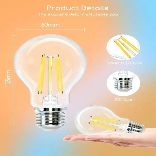 Aigostar Smart LED Bulb 4.5W for Socket E27 and Shape G45 Cold White 470lm