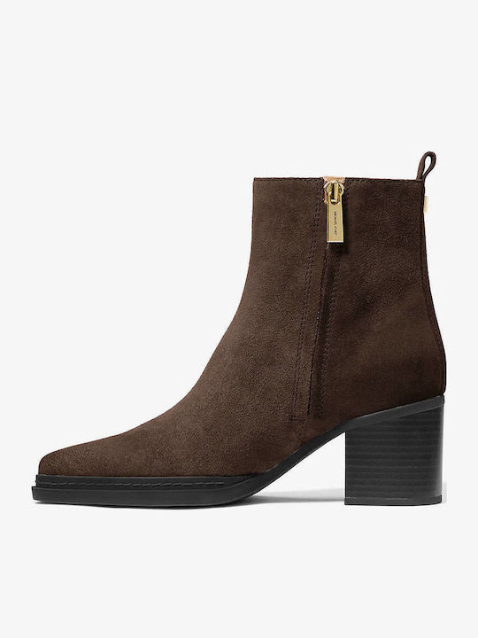 Suede Women's Ankle Boots Brown