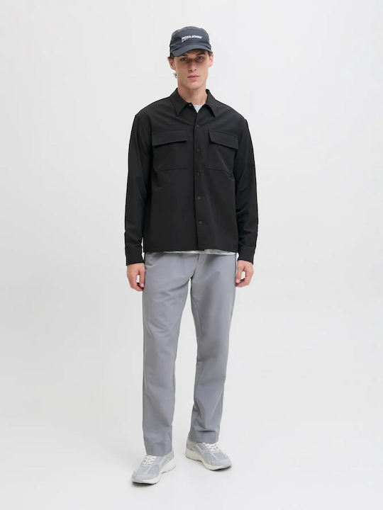 Overshirt Mânecă Lungă În Linie Lată Negru
