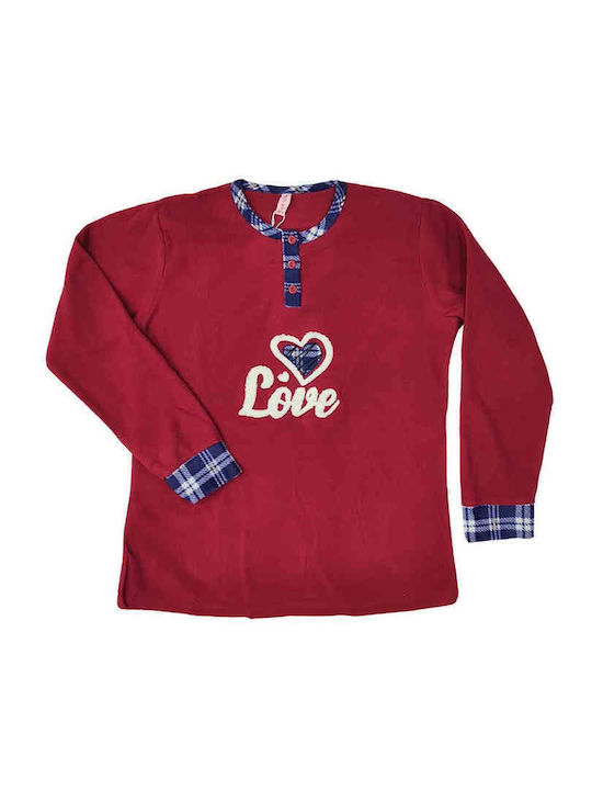 Lovelx Homewear Winter Women's Pyjama Set Burgundy