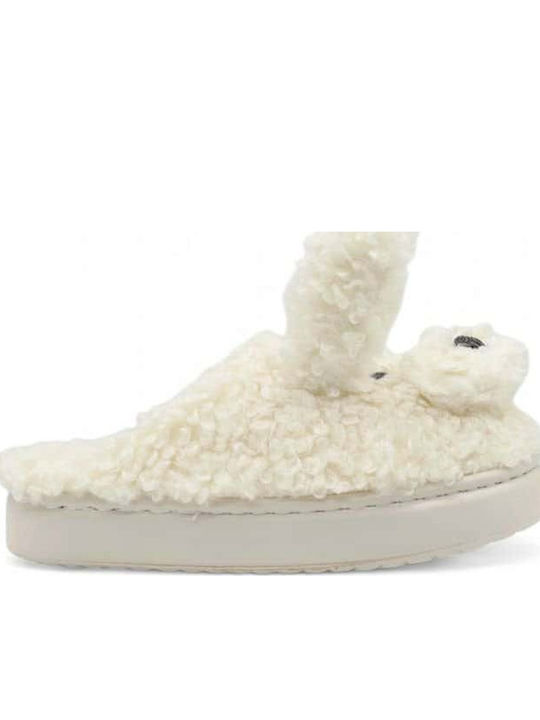 Women's Slippers with Animals Beige