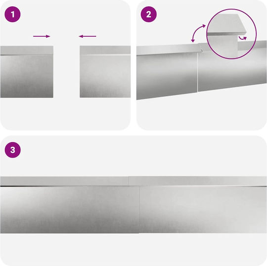 vidaXL Metal Garden Border in Silver Color xcm