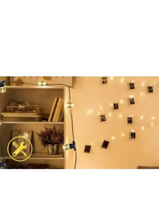 Aigostar 10VSC Wasserdichte Lichterkette IP44 6,5m mit 10 Fassungsschrauben E27