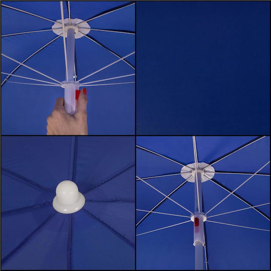 Umbrelă Pliabilă Plajă Diametru 1.8m Albastră