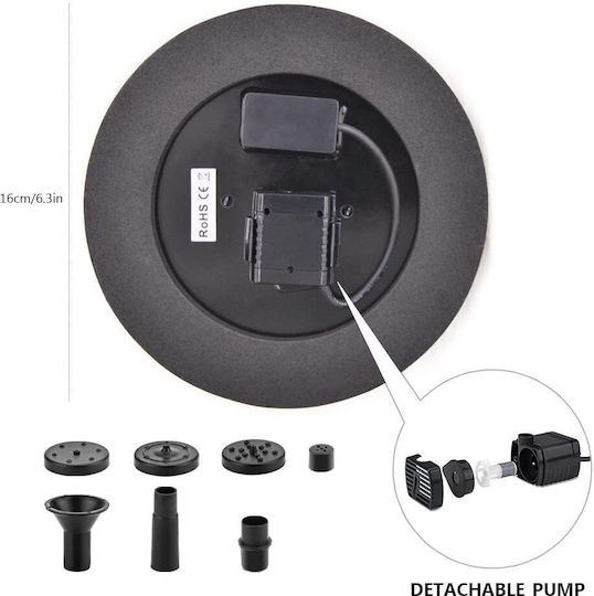 Ηλιακό Συντριβάνι 7V/1.4W Συντριβάνι Σετ 16x16x3cm