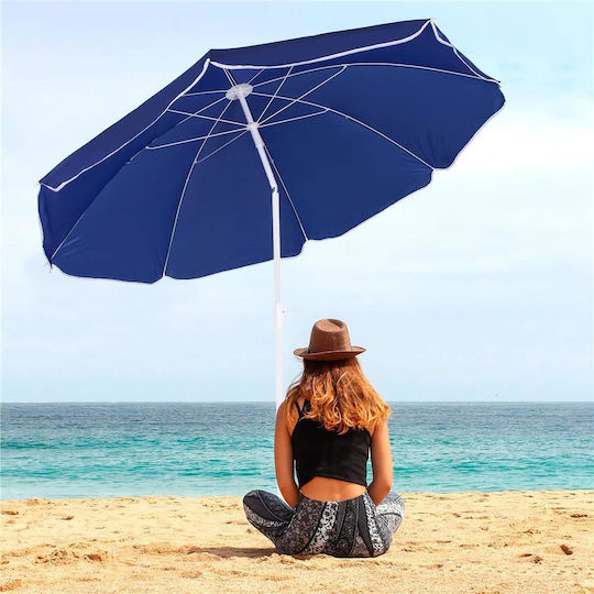 Umbrelă Pliabilă Plajă Diametru 1.8m Albastră