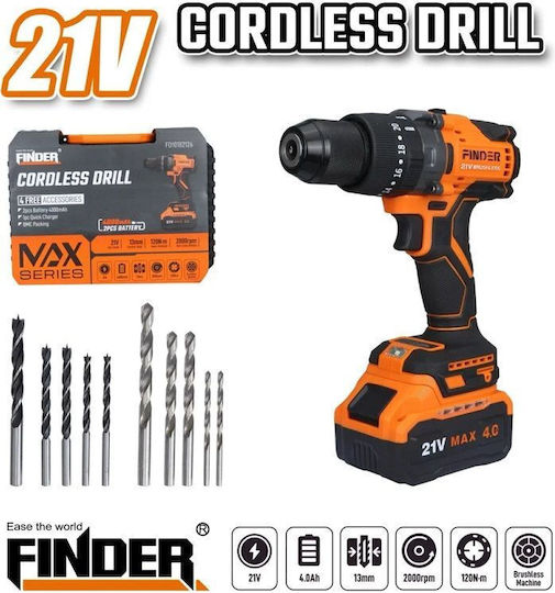 Finder Percussive Drill Driver Battery 21V 2x4Ah 198334