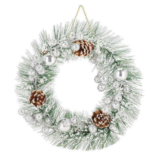 Weihnachtsdekoration Kunststoff Kranz Beleuchtet mit Durchmesser 24cm.
