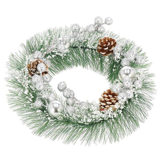 Weihnachtsdekoration Kunststoff Kranz Beleuchtet mit Durchmesser 24cm.