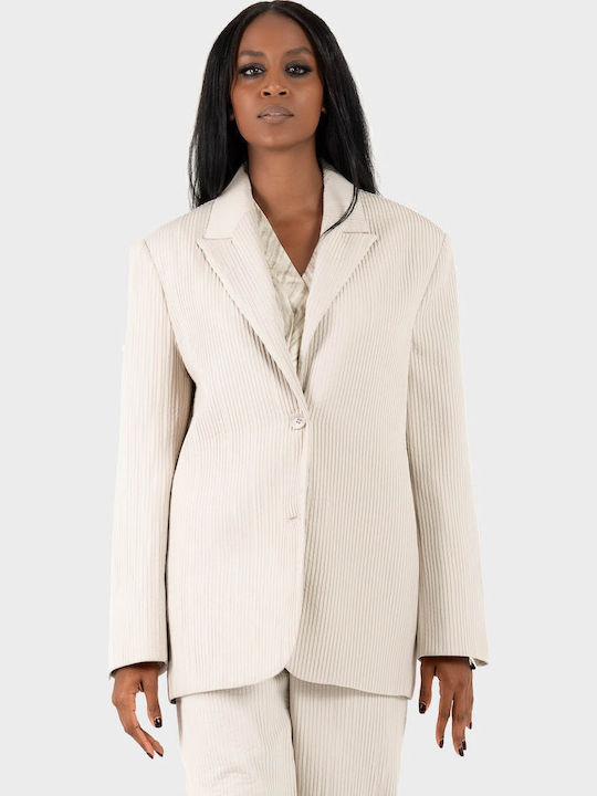 Black & Black Women's Blazer Off White, Black