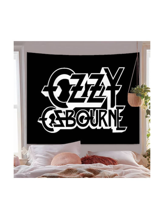 Ozzy Osbourne Logo Wanddekoration 1.20*1.80 Schwarz Weiß Flagge