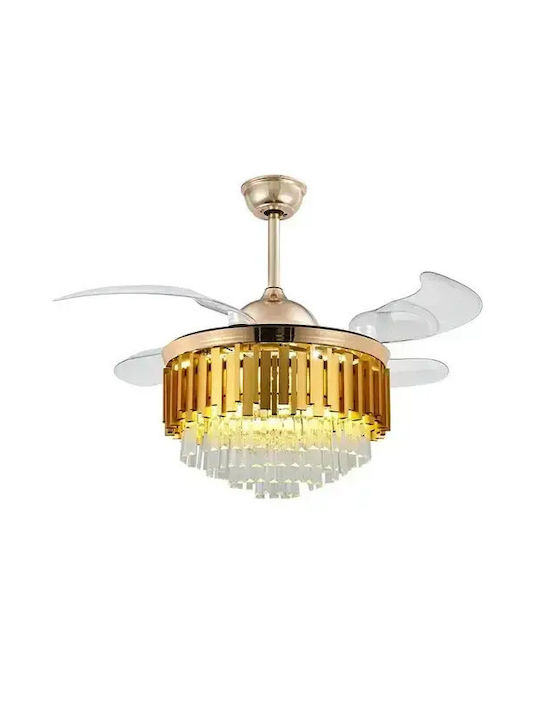 Πολυέλαιος LED Ø106.68cm με Κρύσταλλα Χρυσός Πολυέλαιος LED Ø106.68cm με Κρύσταλλα Χρυσός