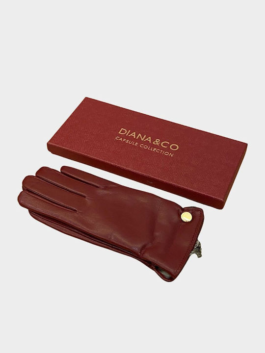 Women's Leather Gloves Burgundy