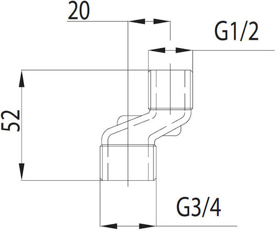 Kfa Ексцентричен Изход 1/2" X 3/4" Никелиран 982-011-11