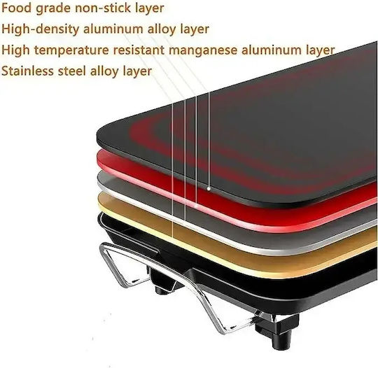 Factory Teppanyaki Grilling Plate with Adjustable Thermostat 1400W 63.5x30cm.