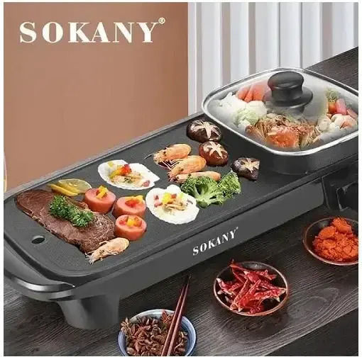 Sokany Teppanyaki Плоча за Печене с Регулируем Термостат 1600W