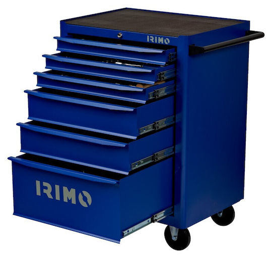 Irimo Wheeled Metallic Tool Carrier with 6 Drawers W95xD67.7xH50.1cm