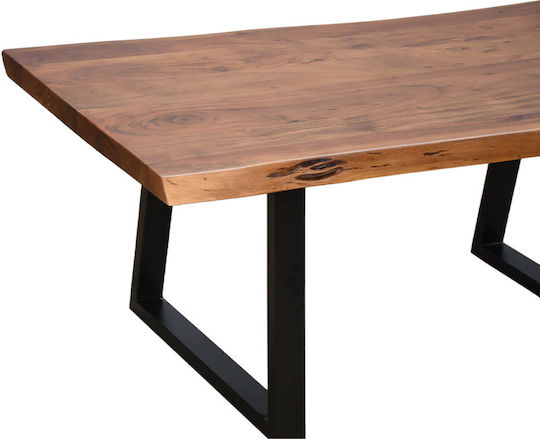 Mese De Cafea Rectangular Central Miles Din Lemn Masiv Nuc L115xL60xÎ45cm