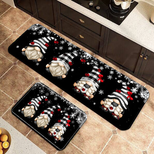 Set 2 Stück Rutschfeste Küchenmatten 160x50cm & 80x50cm Noel-023 Set 2 Stück Rutschfeste Küchenmatten 160x50cm & 80x50cm Noel-023