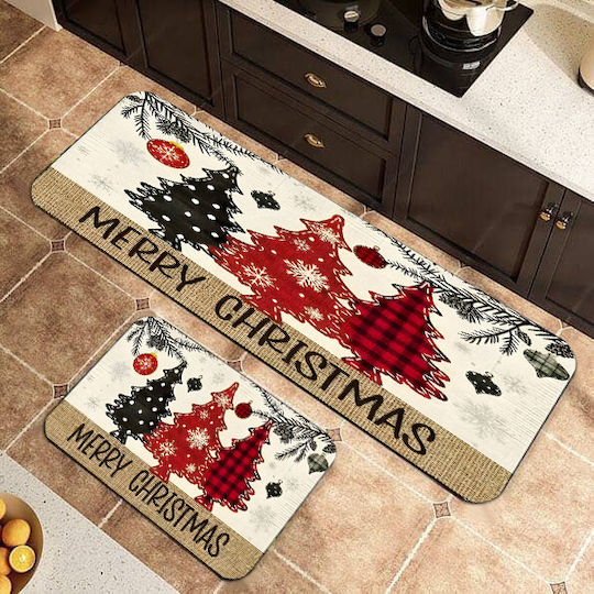 Set of 2 Non-Slip Mats 160x50cm & 80x50cm Noel-015