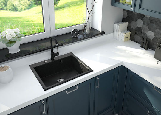 Deante ZQN_2103 Drop-In aus Flüssiger Granit mit Wasserhahn M60xP52cm Graues