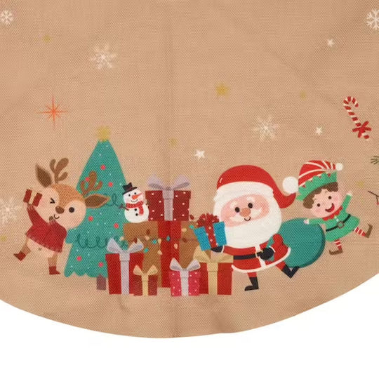Weihnachtsbaumrock aus Polyester Beige Ψάθινη Φ90εκ.