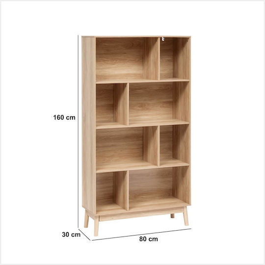 Abana Wooden Bookcase 80x30x160cm