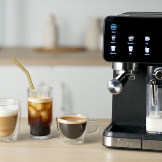 Izzy IZ-6020 Espresso Machine 1450W 20bar Pressure for Cappuccino Black 224795
