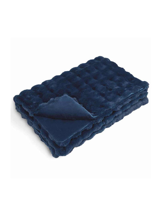 vidaXL Pelzige Decke Übergröße 240x270cm Blau