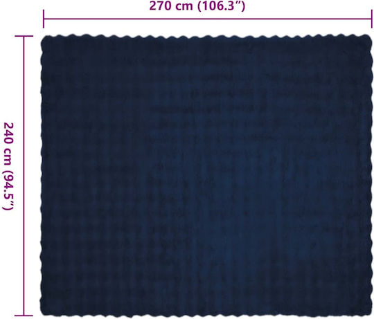 vidaXL Furry Double Blanket 240x270cm Ocean Blue