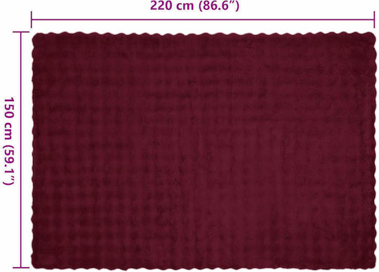 vidaXL Pelzige Decke Einzeln 150x220cm Veilchenrot, Rot