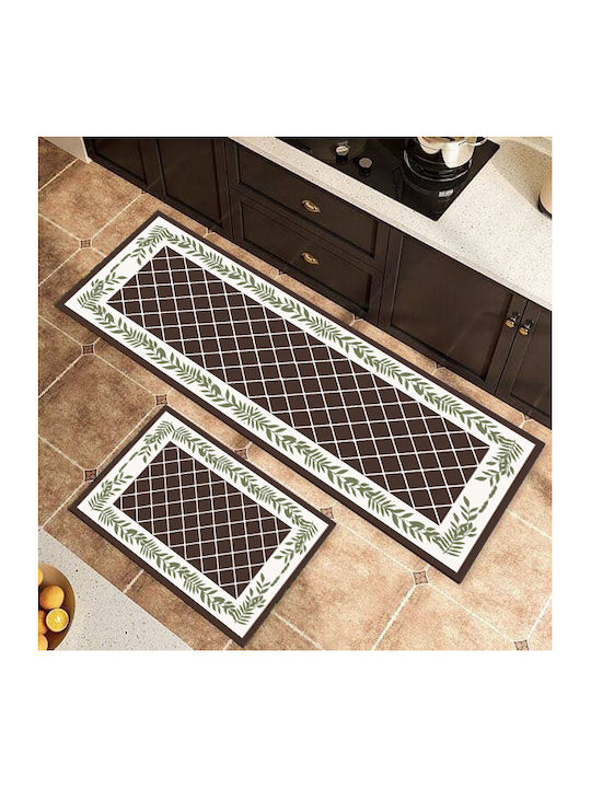 Set of 2 Non-Slip Kitchen Mats 150x60cm & 80x50cm Pat-044