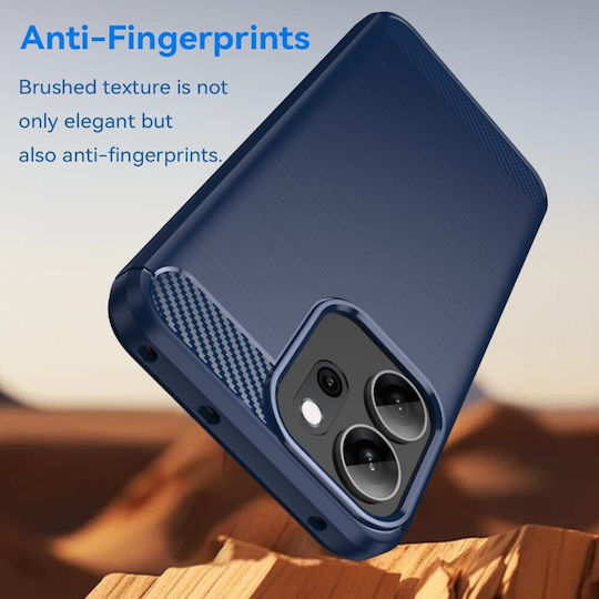 Carbon Fiber Back Cover Silicone Blue (Oppo Reno14F)