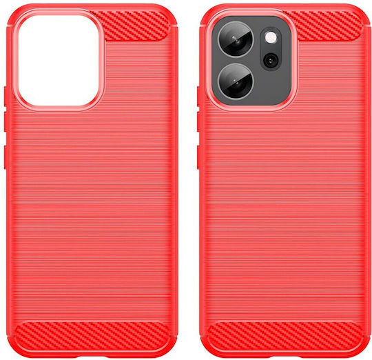 Carbon Fiber Back Cover Silicone Red (Oppo Reno14F)