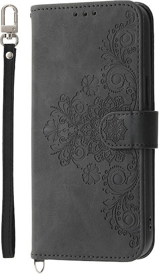 Flowers Embossed Портмоне Черен (Oppo Reno14F)