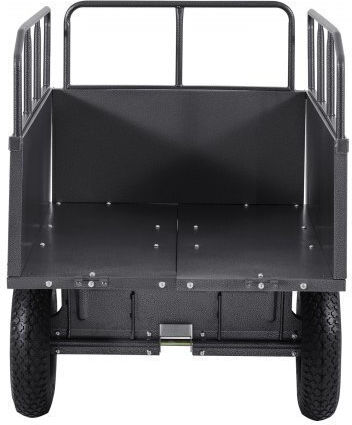 Vevor Garden Utility Trailer 17 Cubic Feet Capacity 272 kg ATV UTV Steel Transport Trailer 16" Tires Manual Pull or Foot Operated Heavy Duty Towable Lawn Tractor