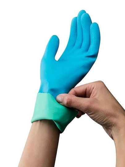Vileda Oven Gloves Comfort Extra Latex Medium Blue 1pcs