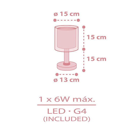 Ango Led Kids Decorative Lamp Pink 30x15cm