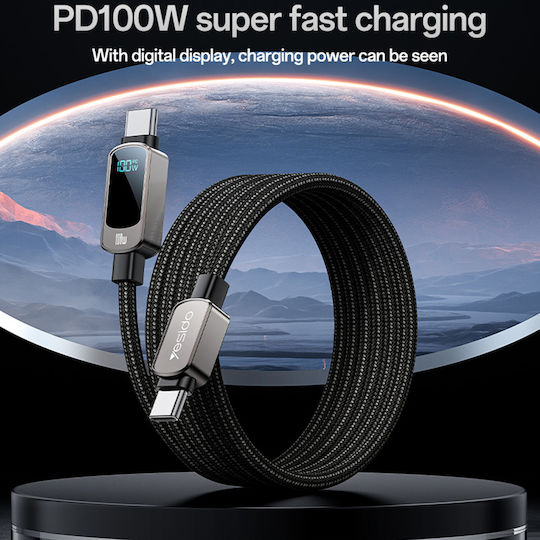 Yesido USB 2.0 Cable USB-C male - USB-C 100W Μαύρο 1.2m