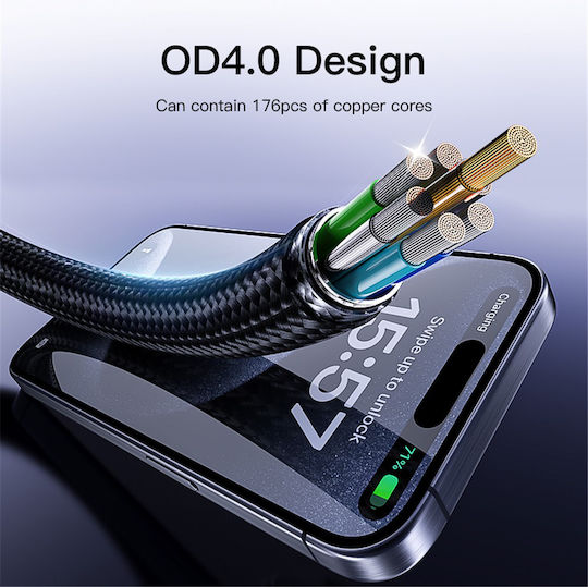 Yesido USB 2.0 Cable USB-C male - USB-C 60W Μαύρο 1.2m