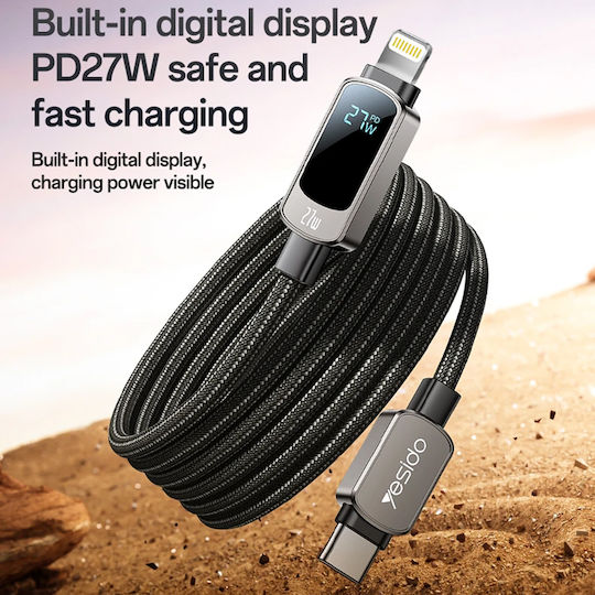 Yesido USB-C to Lightning Cable 27W Μαύρο 1.2m