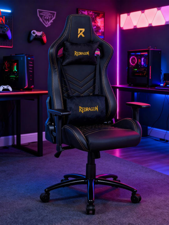 Redragon C329 Καρέκλα Gaming Δερματίνης με Ρυθμιζόμενα Μπράτσα Μαύρη