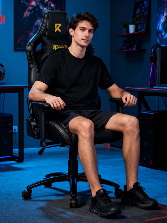 Redragon C329 Καρέκλα Gaming Δερματίνης με Ρυθμιζόμενα Μπράτσα Μαύρη